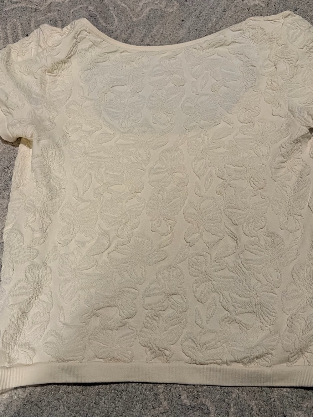 Pink Republic Cream Textured Short Sleeve Tee